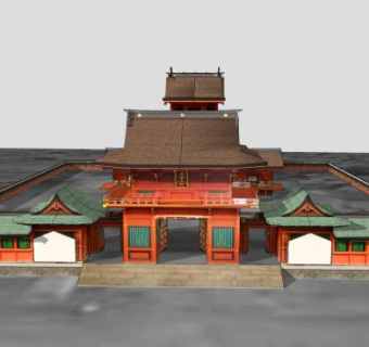 日式浅间大社古建筑SU模型下载_sketchup草图大师SKP模型