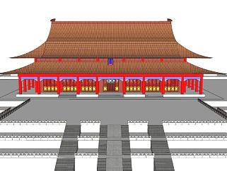 中式太和殿建筑SU模型下载_sketchup草图大师SKP模型