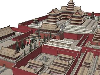 中式宫殿古建SU模型下载_sketchup草图大师SKP模型