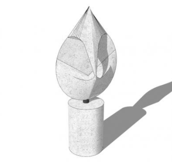 水滴雕塑su模型下载_sketchup草图大师SKP模型