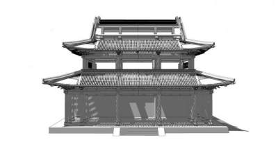 中式天王殿SU模型下载_sketchup草图大师SKP模型