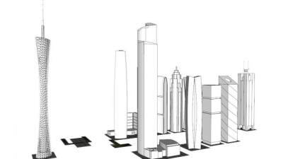 地标性建筑su模型下载_sketchup草图大师SKP模型