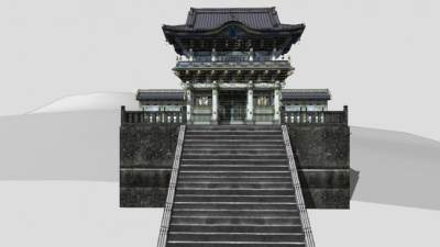 中式古建古庙sketchup模型下载_sketchup草图大师SKP模型