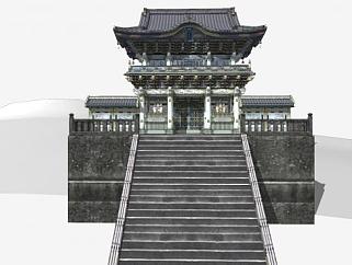 中式古建古庙sketchup模型下载_sketchup草图大师SKP模型