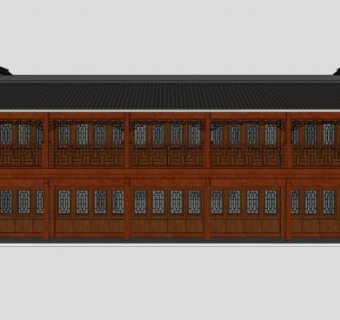 中式古建民房客栈SU模型下载_sketchup草图大师SKP模型