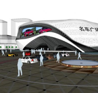 汽车展馆su模型下载_sketchup草图大师SKP模型