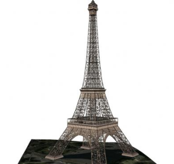 法式埃菲尔铁塔SU模型下载_sketchup草图大师SKP模型
