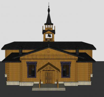 欧式古建寺庙SU模型下载_sketchup草图大师SKP模型