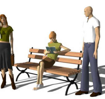 坐着看书的人物su模型下载_sketchup草图大师SKP模型