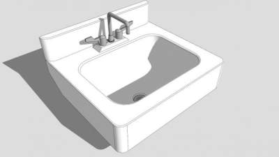 公共卫生间洗手台su模型下载_sketchup草图大师SKP模型