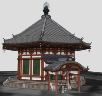 中式古建大殿SU模型下载_sketchup草图大师SKP模型