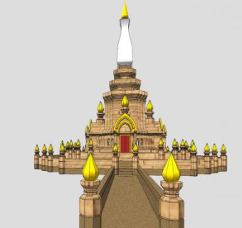 欧式古建寺庙设计SU模型下载_sketchup草图大师SKP模型