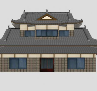 日式古建阁楼SU模型下载_sketchup草图大师SKP模型