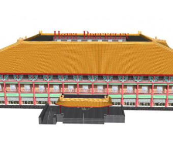 中式古建宫殿楼阁SU模型下载_sketchup草图大师SKP模型