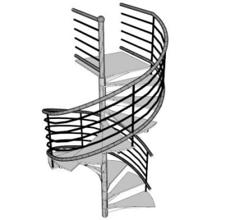 旋转钢楼梯su模型下载_sketchup草图大师SKP模型