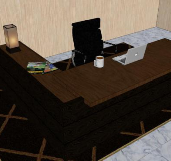 领导办公桌su模型下载_sketchup草图大师SKP模型