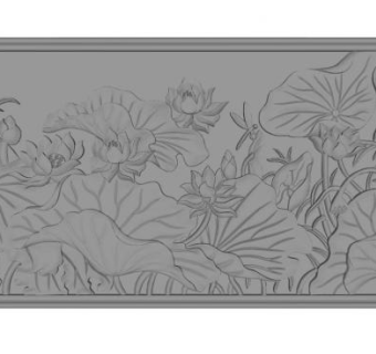 荷花浮雕su模型下载_sketchup草图大师SKP模型