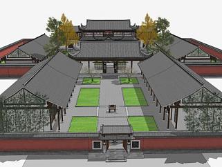 中式古建民宅SU模型下载_sketchup草图大师SKP模型