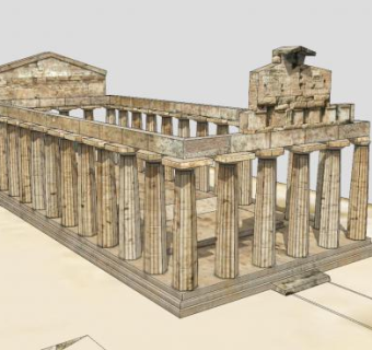 欧式雅典神庙SU模型下载_sketchup草图大师SKP模型