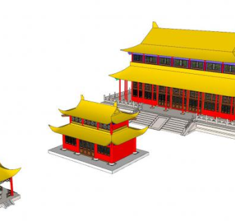中式古建宫殿SU模型下载_sketchup草图大师SKP模型