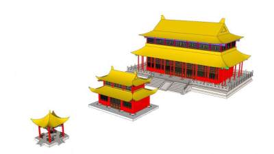 中式古建宫殿SU模型下载_sketchup草图大师SKP模型