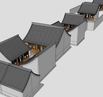 中式古建民房sketchup模型下载_sketchup草图大师SKP模型