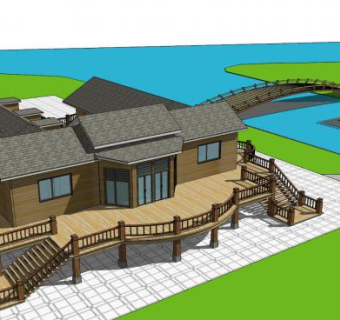 中式高架民房SU模型下载_sketchup草图大师SKP模型