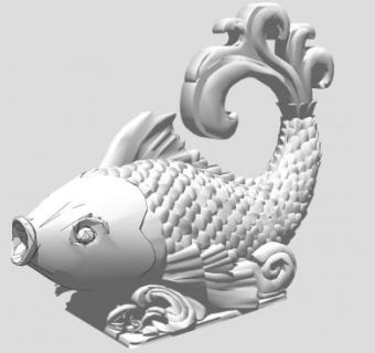 鱼尾巴雕塑su模型下载_sketchup草图大师SKP模型