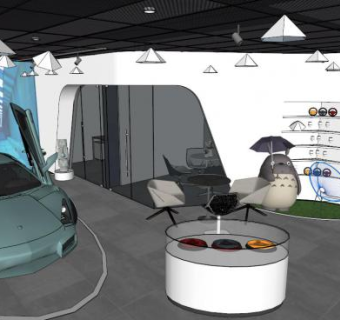 车展展厅su模型下载_sketchup草图大师SKP模型