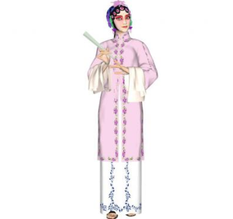 京剧人物su模型下载_sketchup草图大师SKP模型