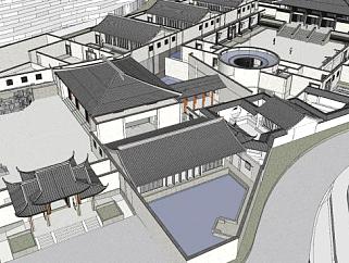 中式大型住宅SU模型下载_sketchup草图大师SKP模型