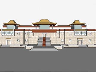 中式古建古庙寺庙SU模型下载_sketchup草图大师SKP模型