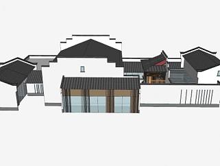 新中式房屋建筑SU模型下载_sketchup草图大师SKP模型