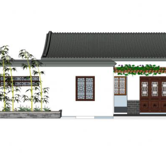 中式古建住宅SU模型下载_sketchup草图大师SKP模型