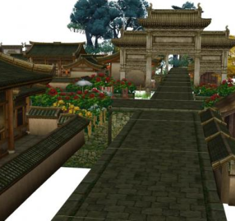 中式古建民房群SU模型下载_sketchup草图大师SKP模型