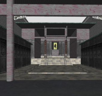 郭学海公祠建筑SU模型下载_sketchup草图大师SKP模型