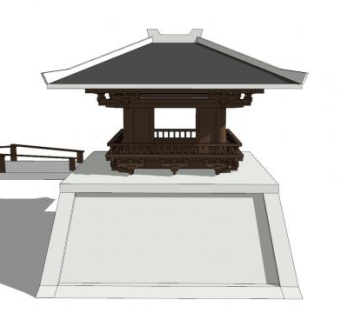 唐朝建筑亭台SU模型下载_sketchup草图大师SKP模型