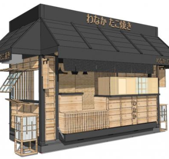 小吃商铺su模型下载_sketchup草图大师SKP模型