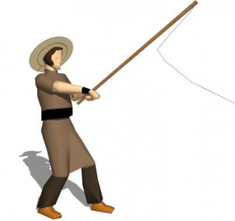 3d钓鱼人物su模型下载_sketchup草图大师SKP模型