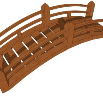 木质景观小拱桥su模型下载_sketchup草图大师SKP模型