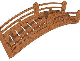 木质景观小拱桥su模型下载_sketchup草图大师SKP模型