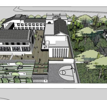 中式休闲建筑会所sketchup模型下载_sketchup草图大师SKP模型