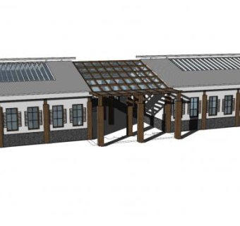 新中式会所设计SU模型下载_sketchup草图大师SKP模型