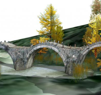 三拱桥su模型下载_sketchup草图大师SKP模型