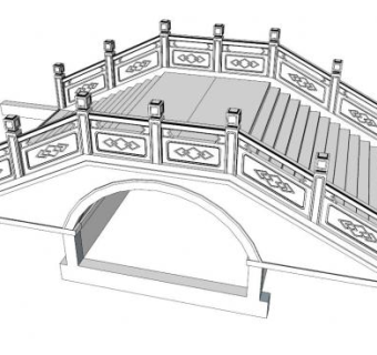 中式桥梁su模型下载_sketchup草图大师SKP模型