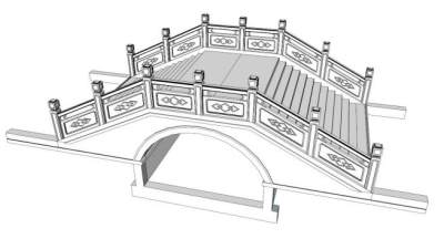 中式桥梁su模型下载_sketchup草图大师SKP模型