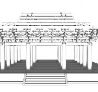 华林寺大殿SU模型下载_sketchup草图大师SKP模型