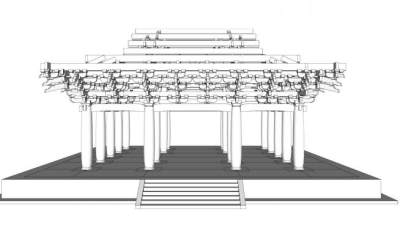 华林寺大殿SU模型下载_sketchup草图大师SKP模型