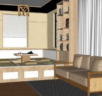 休闲茶室su模型下载_sketchup草图大师SKP模型