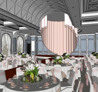 婚庆场所su模型下载_sketchup草图大师SKP模型